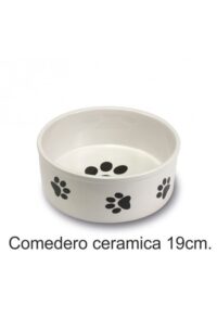 Comedero cerámica huellas 19 cm.